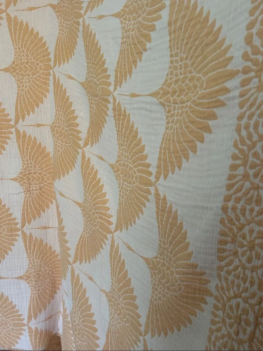 Woven + Quilted Cotton Throw Blanket Indoor Outdoor 55 x 77 Yellow Orange NEW